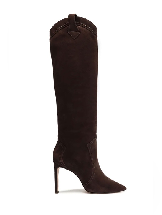 SCHUTZ Shoes - Schutz Eliana Brown Suede Western Knee-High Stiletto Boots – Size 8.5